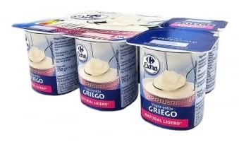 Yogur griego natural Carrefour Extra pack de 6 unidades de 125 g.