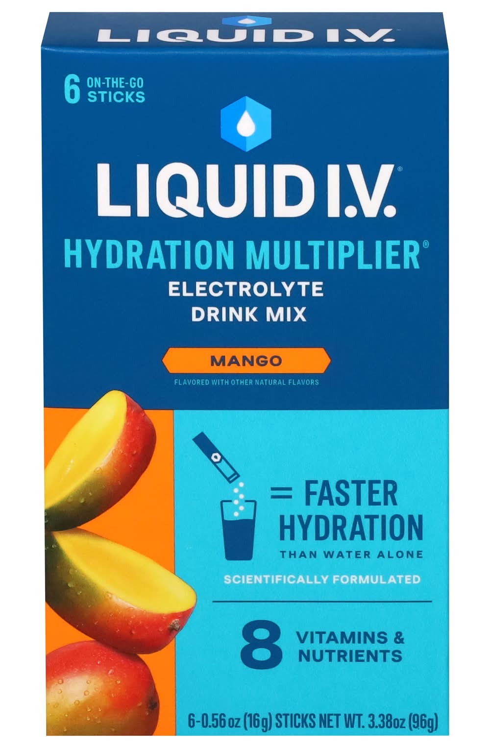 Liquid I.V. Hydration Multiplier Electrolyte Drink Mix, Mango (0.56 oz, 6 ct)