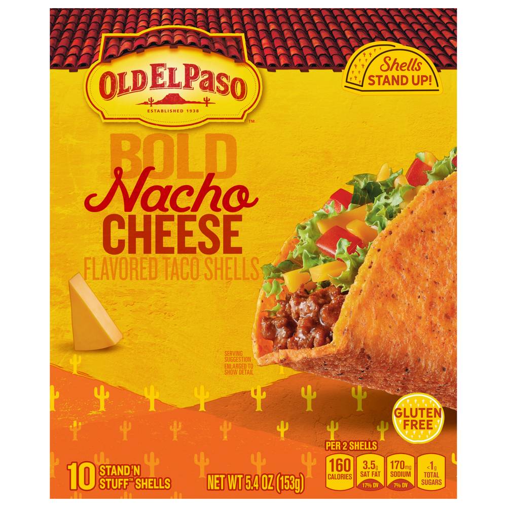 Old El Paso Bold Nacho Cheese Flavored Taco Shells