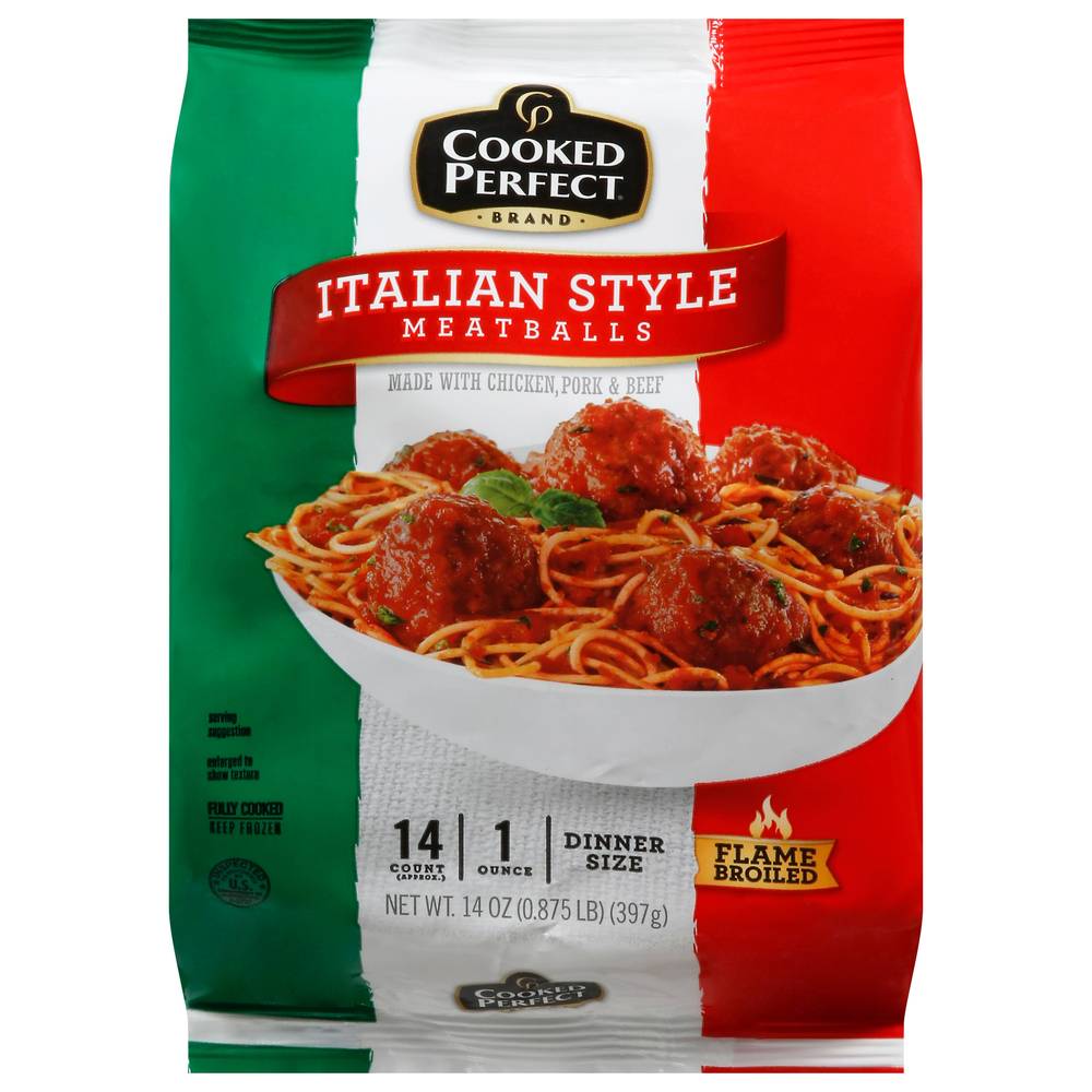 Cooked Perfect Flame Boiled Italian Style Meatballs (14 oz)