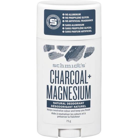 Schmidt's Naturals Deodorant Stick Charcoal and Magnesium (75 g)