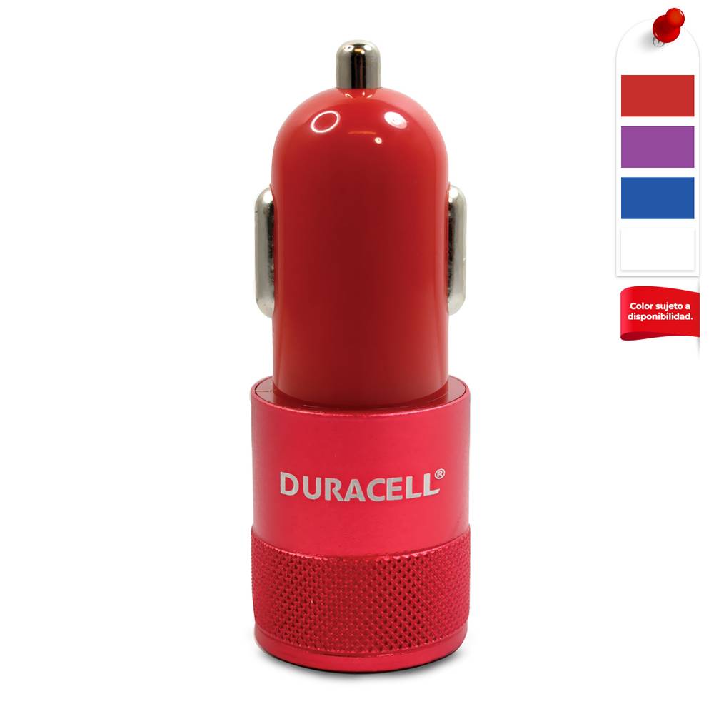 CARGADOR AUTO DURACELL 2A USB