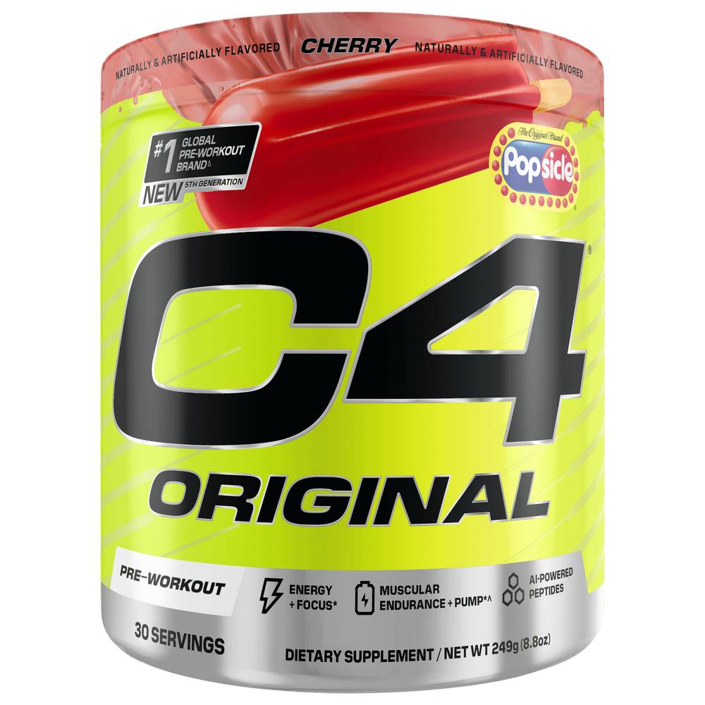 Cellucor C4 Original Popsicle Pre-Workout Powder, Cherry (8.8 oz)