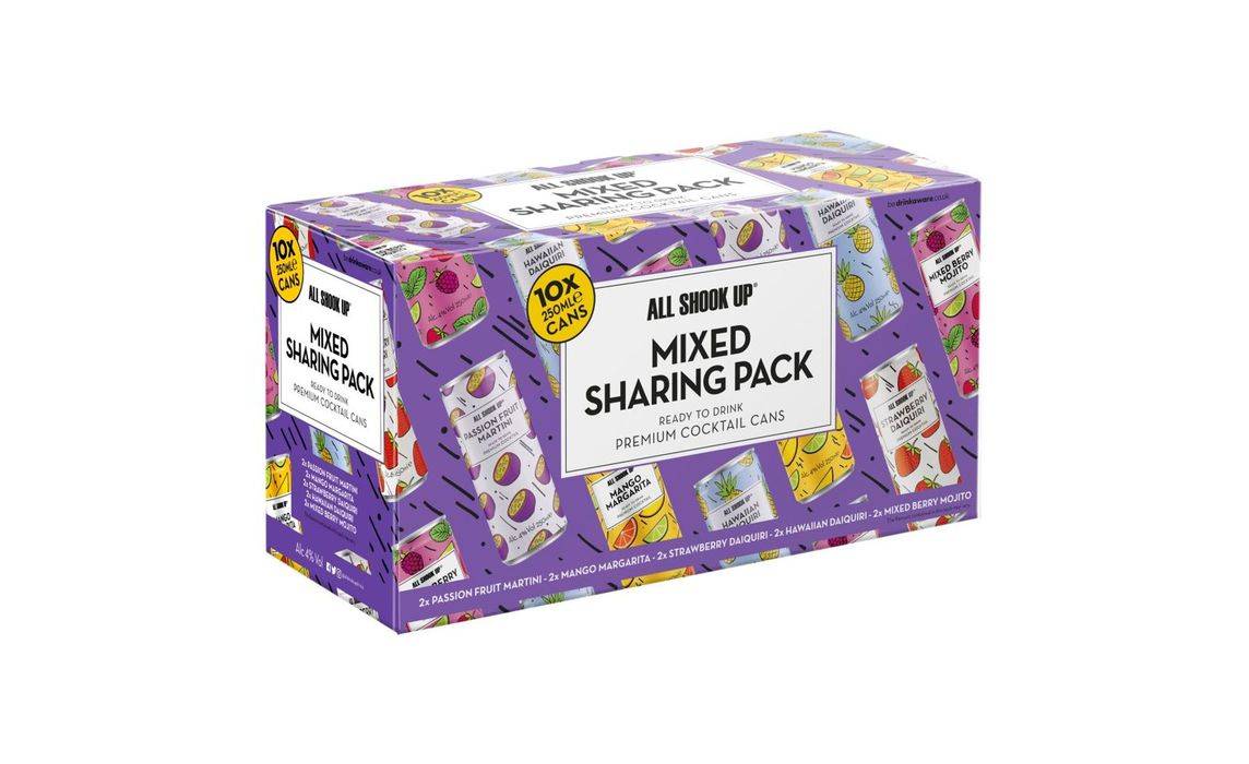 All Shook Up Mixed Sharing Pack Pre-Mixed Cocktail 10 X 250ml (407441)