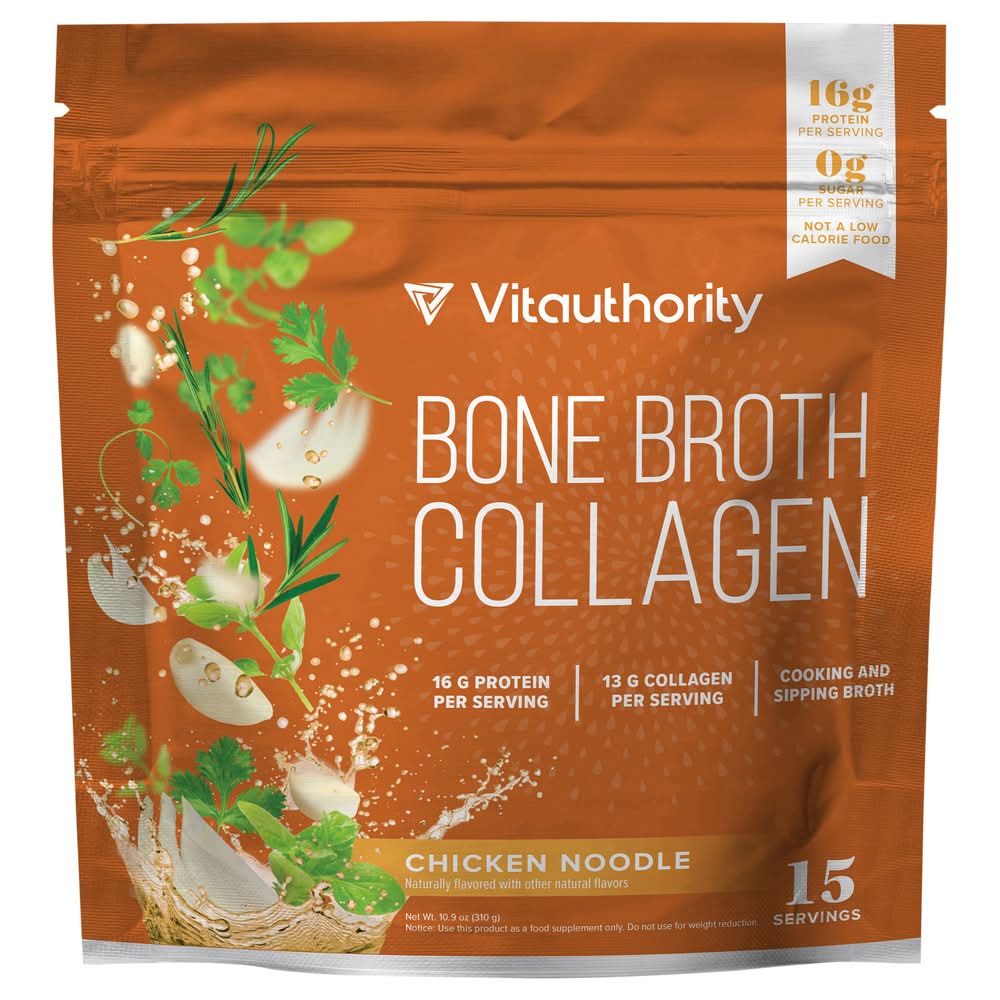 Vitauthority Bone Broth Collagen, Chicken Noodle (10.9 oz)