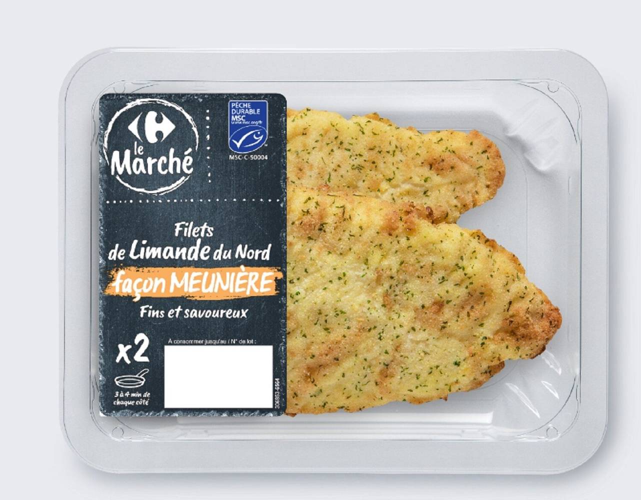 Carrefour - Filets de limande façon meunière (2 pièces )