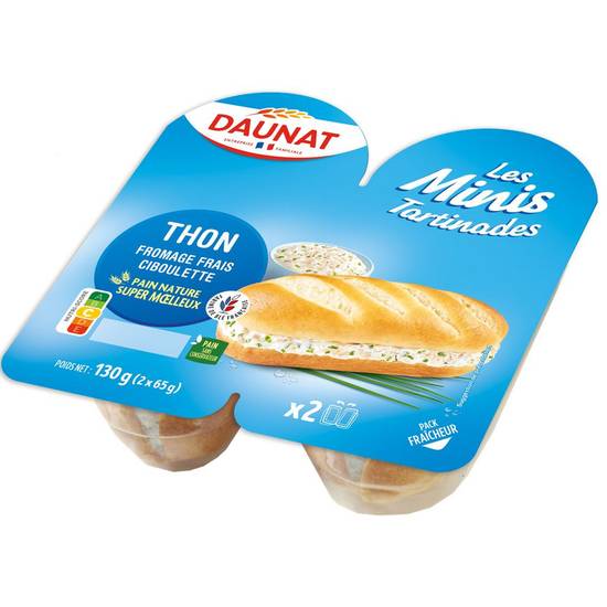 Mini sandwich thon fromage frais ciboulette Daunat 130g