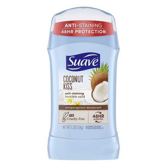 Suave Coconut Kiss Anti-Staining Invisible Solid Antiperspirant