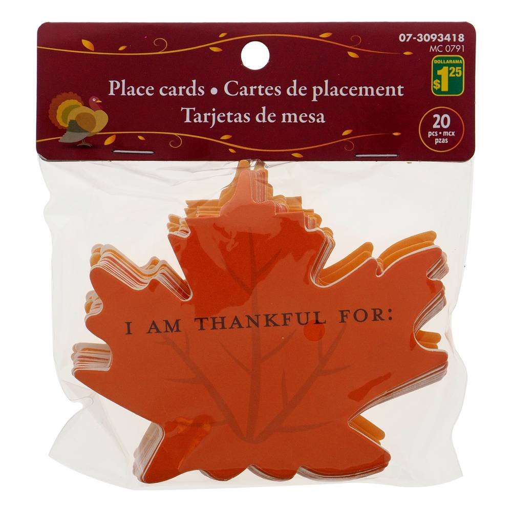 Tksgiving-Maple Leaf Place Cards, 20pc