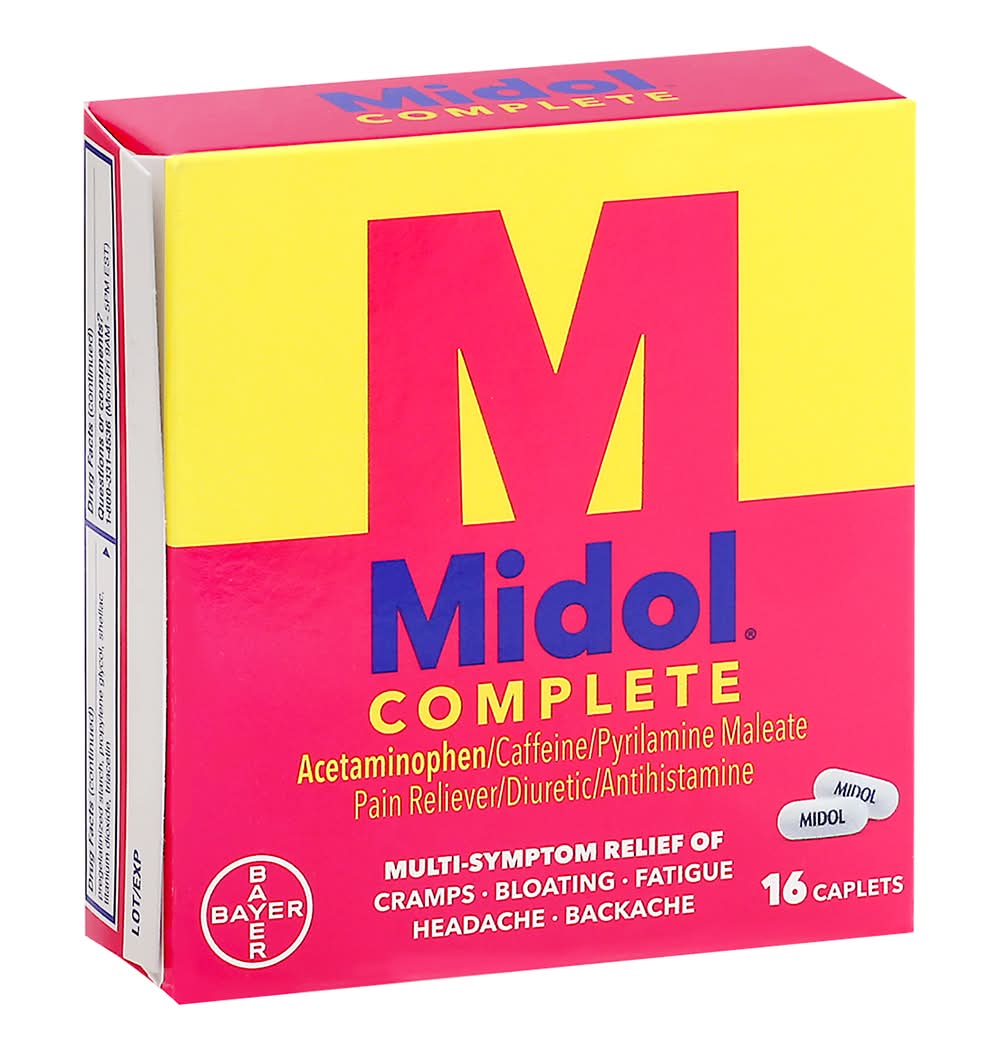 Midol Complete Acetaminophen Menstrual Pain Relief Caplets (1.41 lbs, 16 ct)