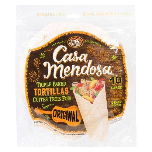 Casa mendosa grandes tortillas cuites au four (10 unités, 640 g) - triple baked tortillas large (10 units)