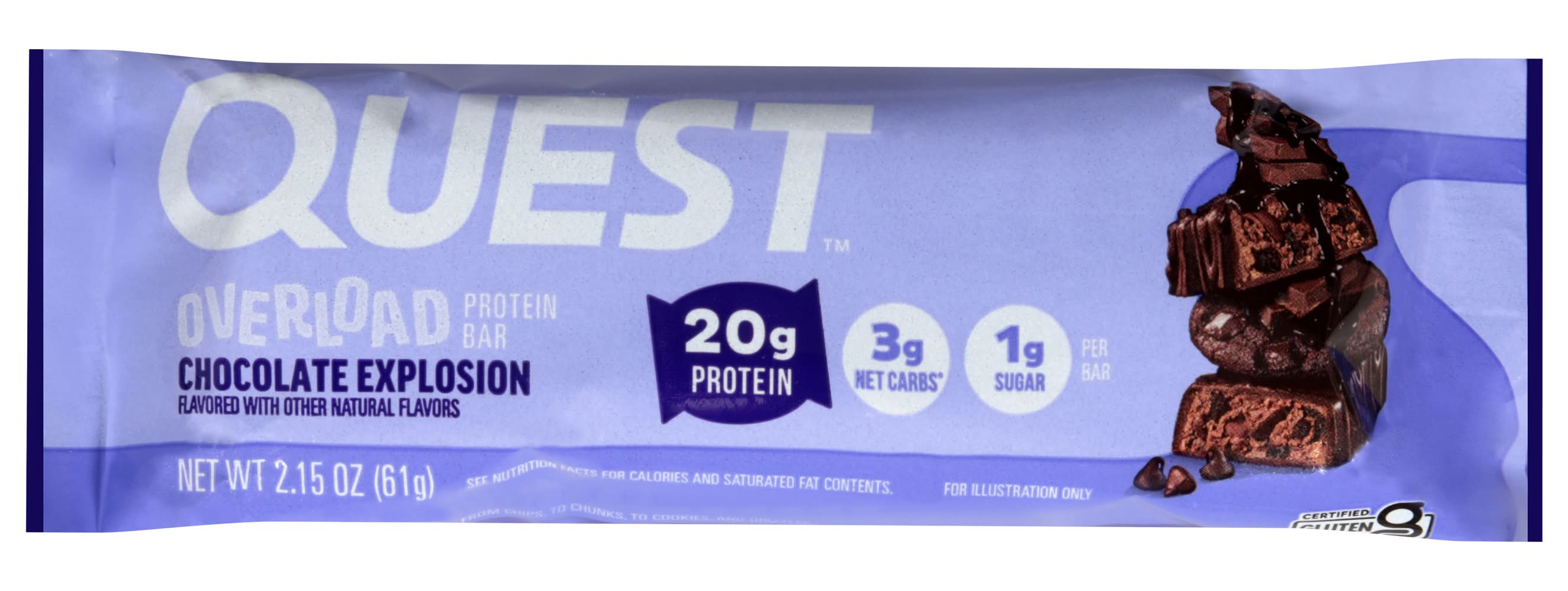 Quest Overload Protein Bar, Chocolate Explosion (2.15 oz)