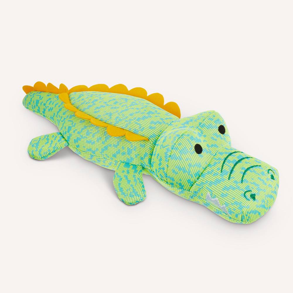 Joyhound Crazy Comfy Fly Knit Plush Alligator Dog Toy, Green