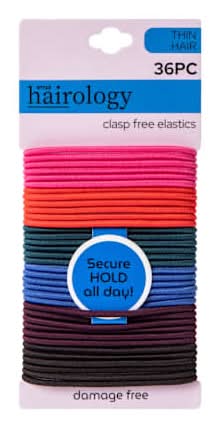 Clasp-Free Elastics 36-Count - Thin Hair Pink
