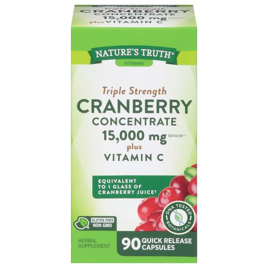 Nature's Truth Cranberry Concentrate 15000 mg + Vitamin C (90 capsules)