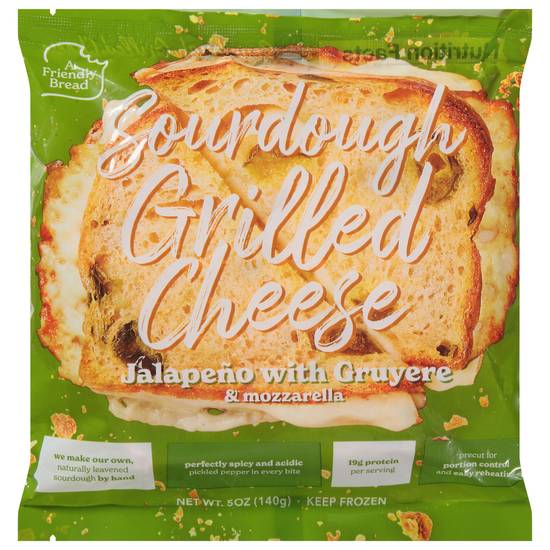 A Friendly Bread Sourdough Grilled Cheese Sandwich (jalapeño gruyere-mozzarella)