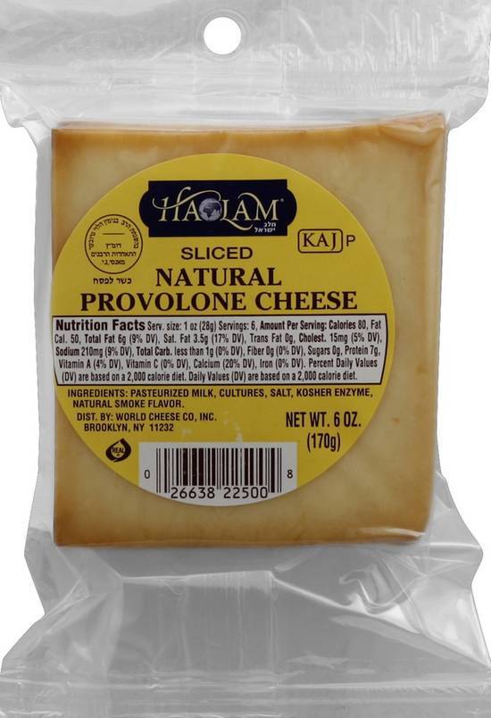 Haolam Kosher Sliced Natural Provolone Cheese (6 oz)