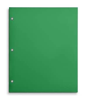 Staples 3‑Hole Punched Presentation Folder, Green, 2‑Pocket Letter‑Size Binder Folder for School, Reports, Projects & Office Use