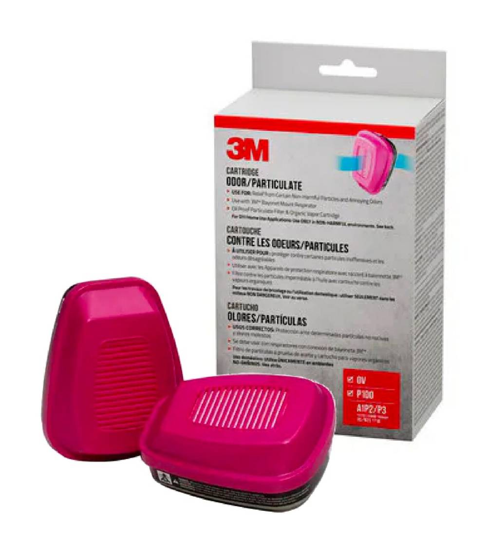 3M 2 -Pack Pink Reusable P100 Chemical Carbon filter | 60921HB1-A