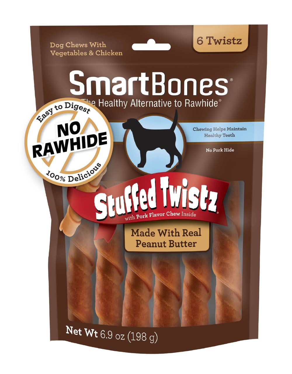 SmartBones Stuffed Peanut Butter Twistz Dog Chews (6.9 oz, 6 ct)