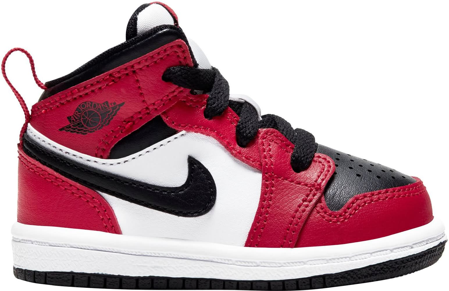 Jordan Toddler Air Jordan 1 Mid Basketball Shoes (Black/Black/Gym Red, 7.0K)