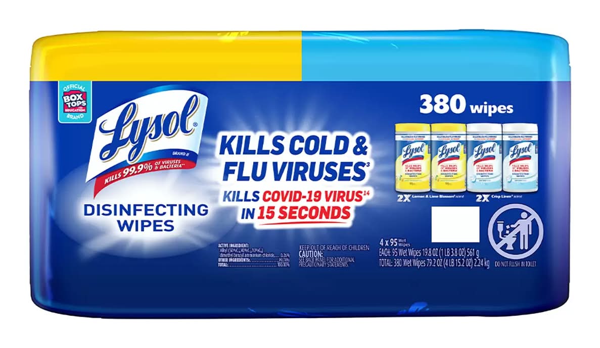 Lysol · Toallas desinfectantes, lemon & lime blossom-crisp linen (380 un)