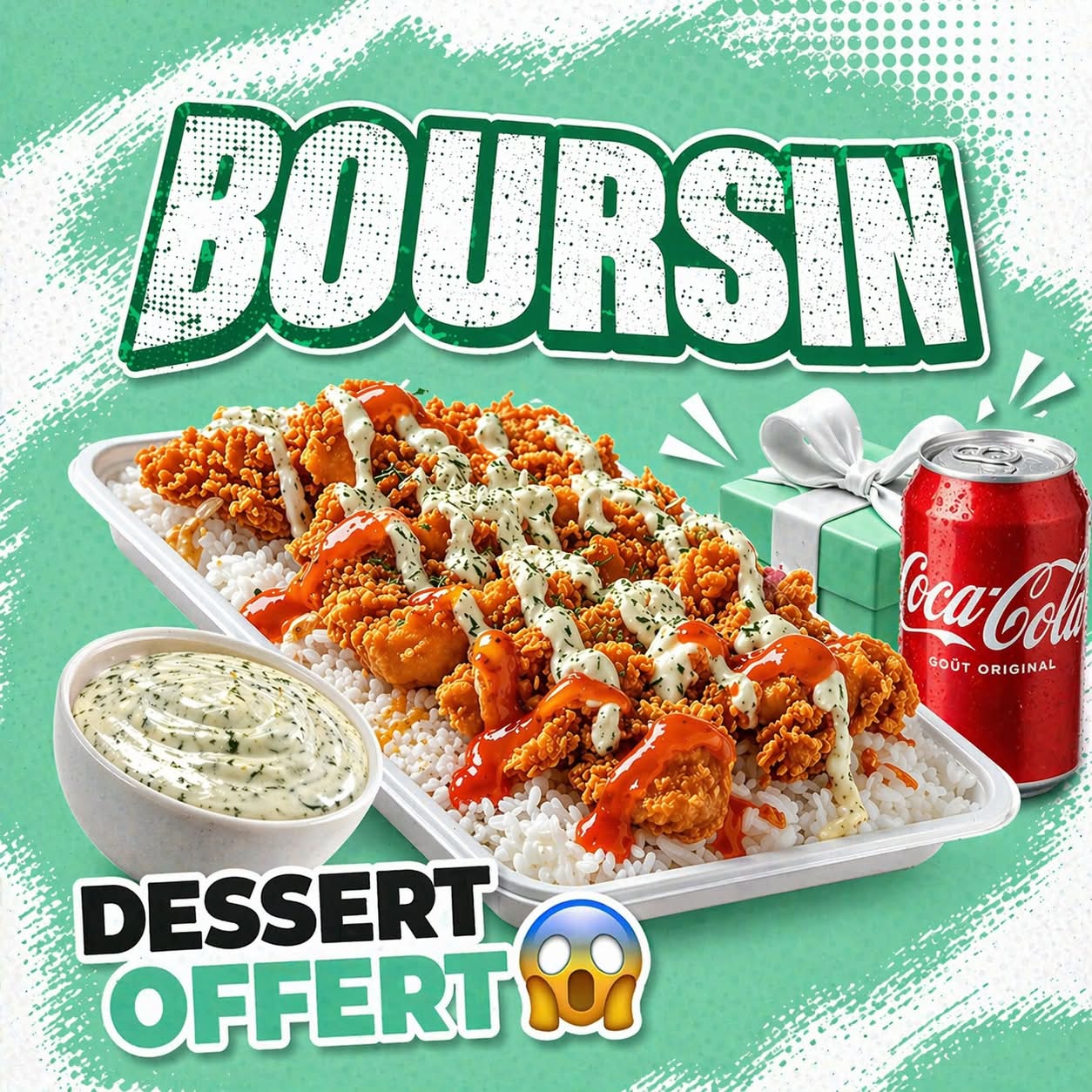 🚨NOUVEAU ! 🚨 FORMULE STOP CROUSTY BOURSIN 🧀 + Boisson au Choix + Dessert offert
