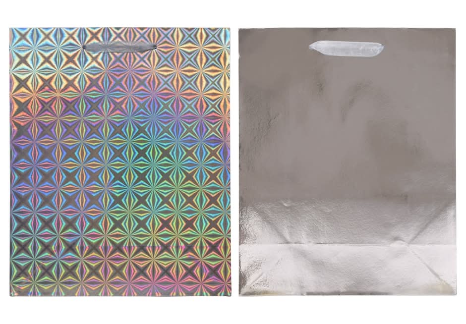 Silver Foil Holographic Medium Gift Bag