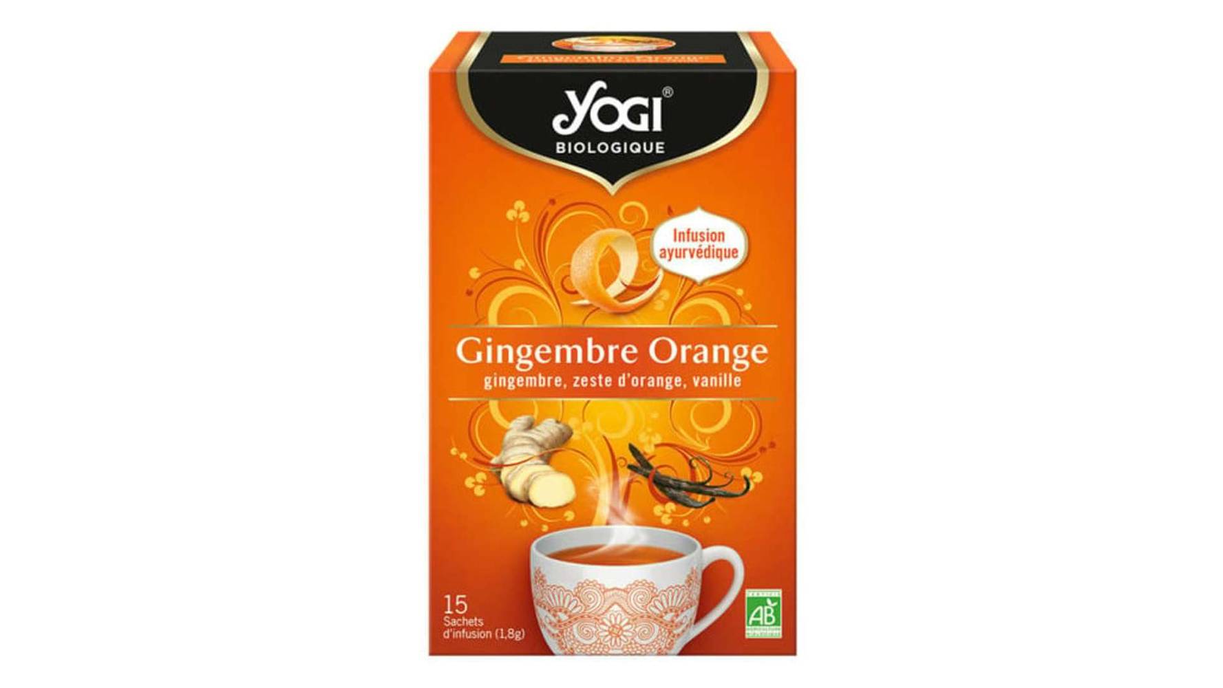 Yogi - Thé infusion bio (27 g) (gingembre-zeste d'orange-vanille)