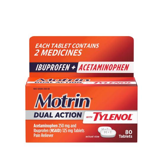 Motrin Dual Action with Tylenol Ibuprofen & Acetaminophen - 80 ct