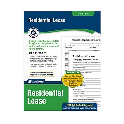 Adams Residential Lease, Forms and Instructions