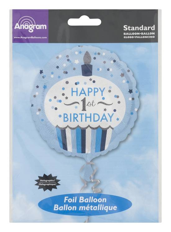 Anagram Standard Foil Balloon Birthday Blue Cupcake