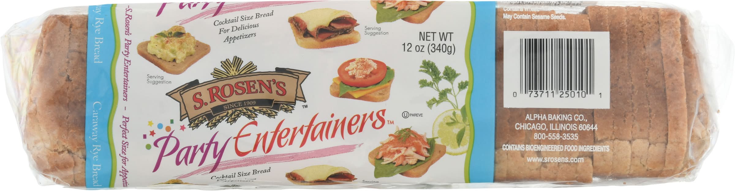 Safeway - S. Rosen's Party Entertainers Caraway Rye Cocktail Size Bread ...