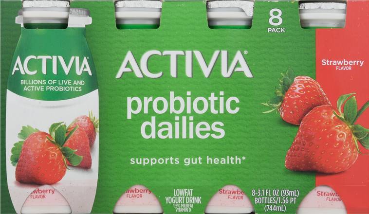 Activia Lowfat Strawberry Flavor Yogurt Drink (8 ct)