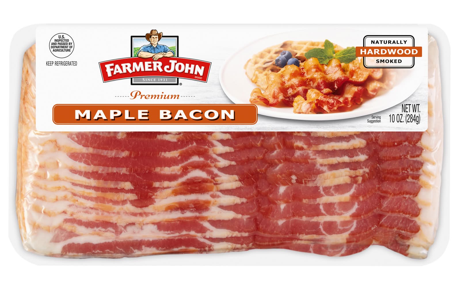 Farmer John Premium Naturally Hardwood Smoked Bacon, Maple (10 oz)