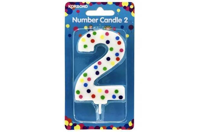 Korbond Birthday Candle Number 2