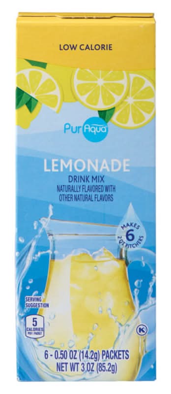 PurAqua Drink Mix, Lemonade (6 x 0.58 oz)