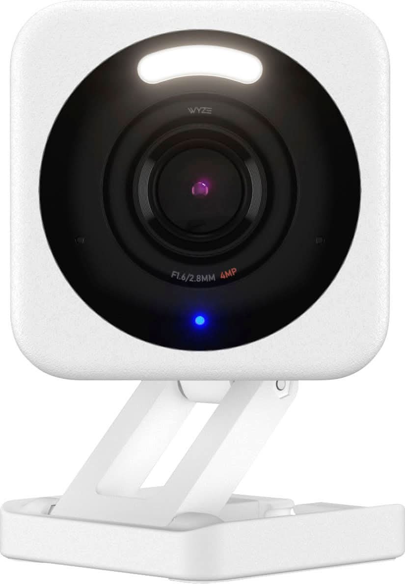 Smart Security Camera Wyze Cam v4 - 2.5K QHD Indoor/Outdoor WiFi Security Camera w/ Color Night Vision & Motion Alerts - White