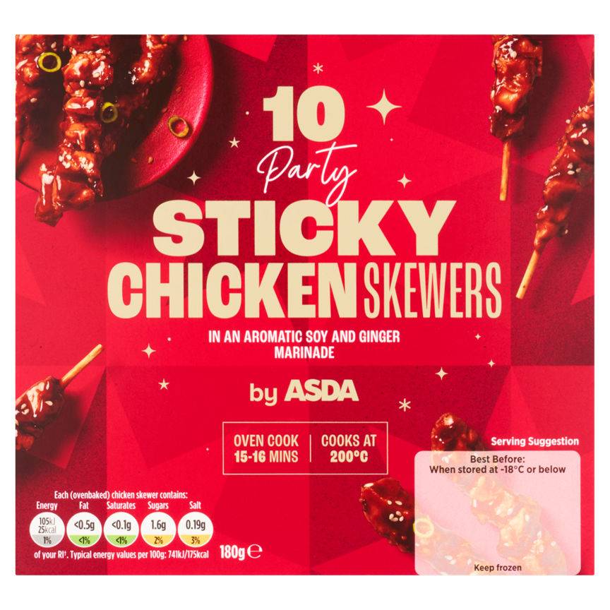 ASDA Party Sticky Chicken Skewers (10 pack)