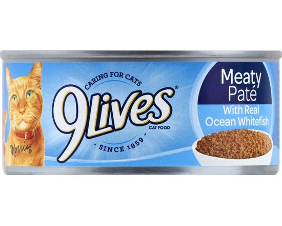 9Lives · Meaty Pate with Real Ocean Whitefish Wet Cat Food (5.5 oz)