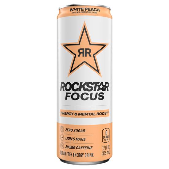 Rockstar Focus Sugar Free Energy Drink (12 fl oz) (white peach)