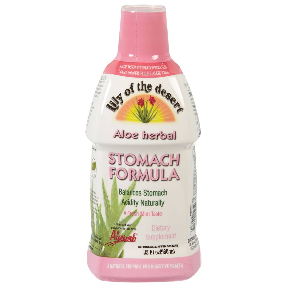 Aloe Herbal Stomach Formula With Whole Leaf & Inner Fillet Aloe - Fresh Mint Taste (32 Fluid Ounces)