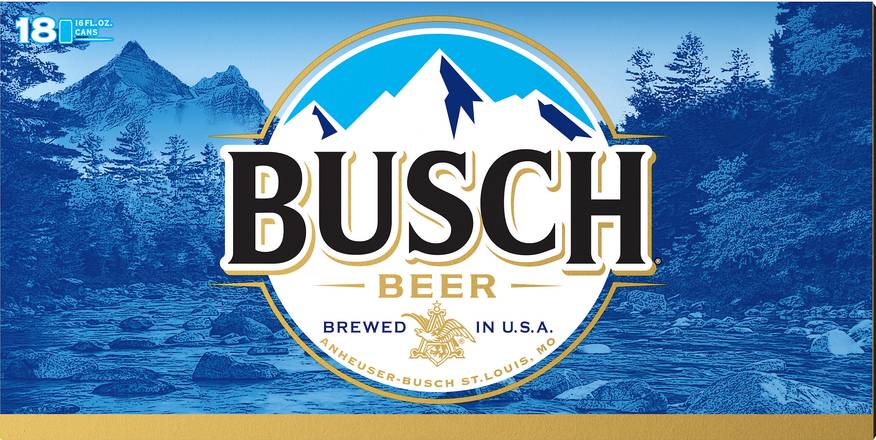 Busch Domestic Lager Beer (18 ct, 16 fl oz)