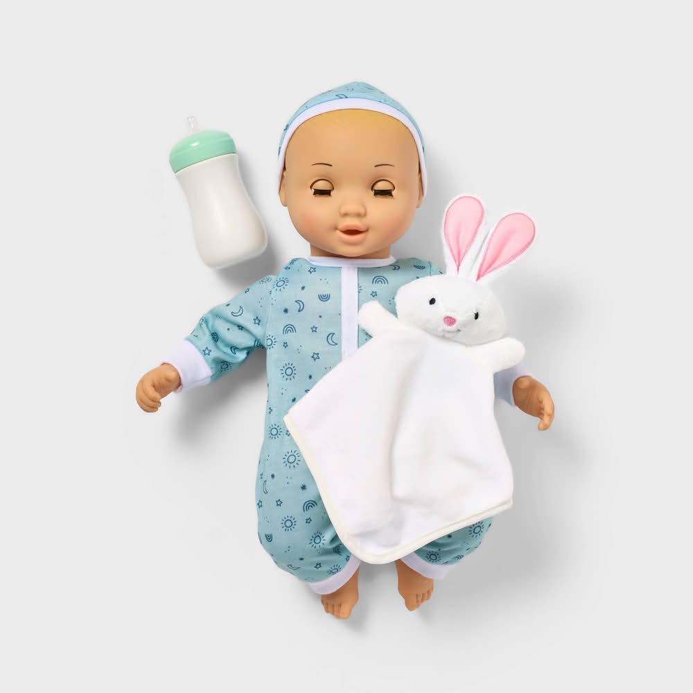 Gigglescape Snooze & Snuggle Baby Doll Set 2y+, 14 in, Blonde Hair-Blue Eyes (6 ct)