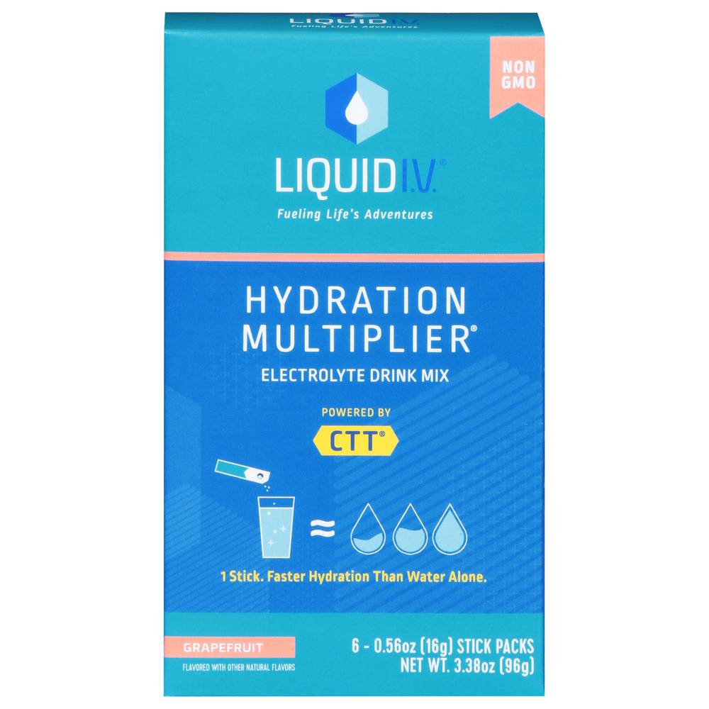 Liquid I.V. Hydration Multiplier Electrolyte Drink, Grapefruit (6 x 0.56 oz)