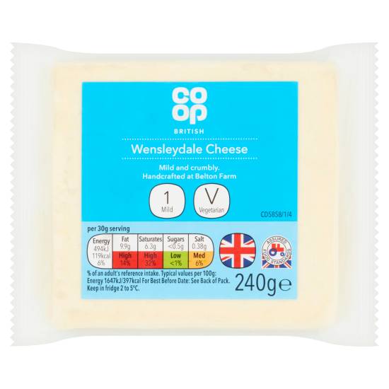 Co-Op British Wensleydale Cheese 240g