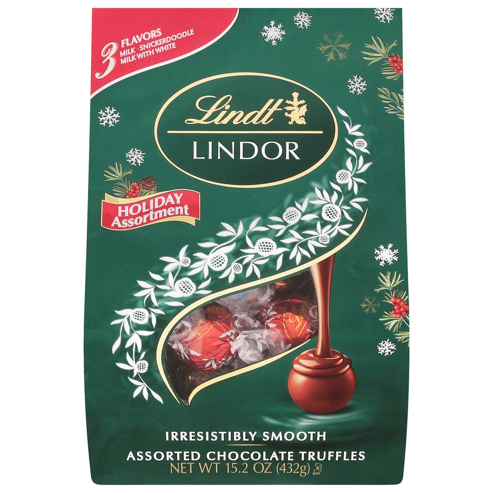 Lindt Lindor Holiday Chocolate Truffles, Assorted (15.2 oz)