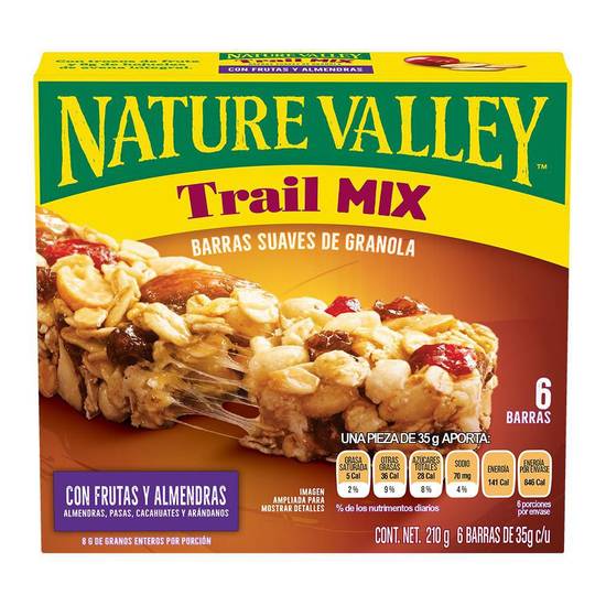 Nature valley barras de granola chewy trail mix (pack 6 x 35 g