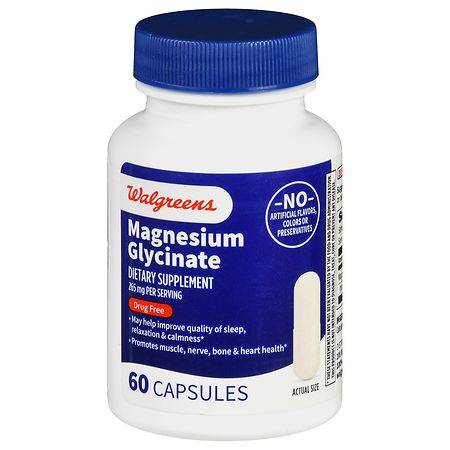 Walgreens Magnesium Glycinate 265 mg Capsules (3 oz)