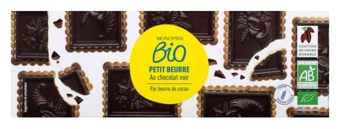 Monoprix Bio - Biscuits petit beurre, chocolat noir (12)